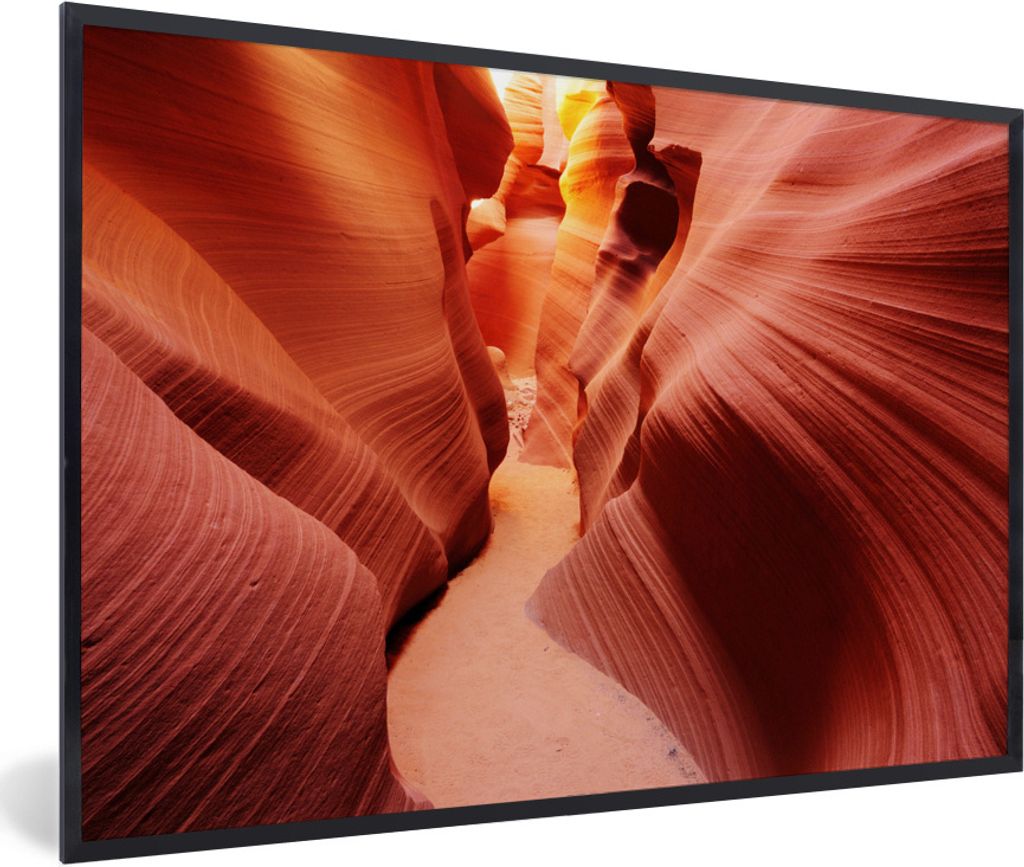 MuchoWow Gerahmtes Poster Weltberühmter Antelope Canyon 60x40 cm - Poster mit Schwarzem Bilderrahmen Wandposter Rahmen Foto Bilder - Printing - ...