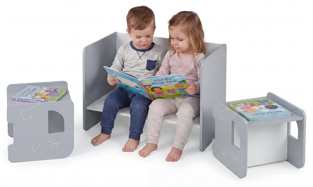 COSTWAY 6-in-1 Kindertafel, kindertafel en stoelset met Productafbeelding 
