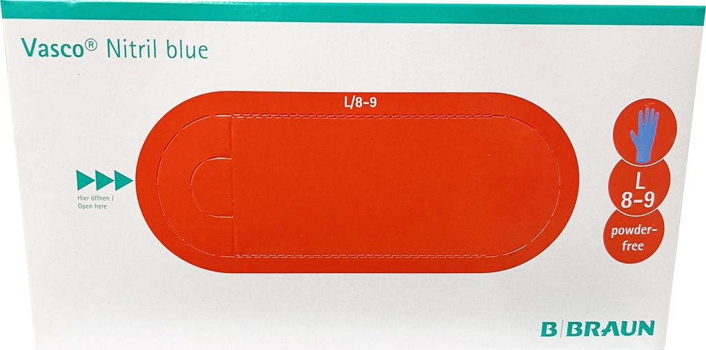 B. Braun Vasco Nitril Untersuchungshandschuhe blau (150er Box)