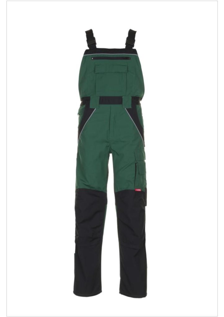 Planam  Plaline Latzhose grün/schwarz Gr. 48, 2525048 Produktbild 