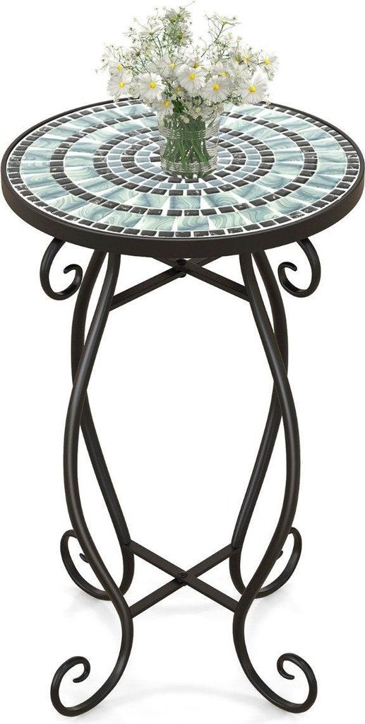Runder Beistelltisch Mosaiktisch aus Metall & Keramik 30 x Produktbild 