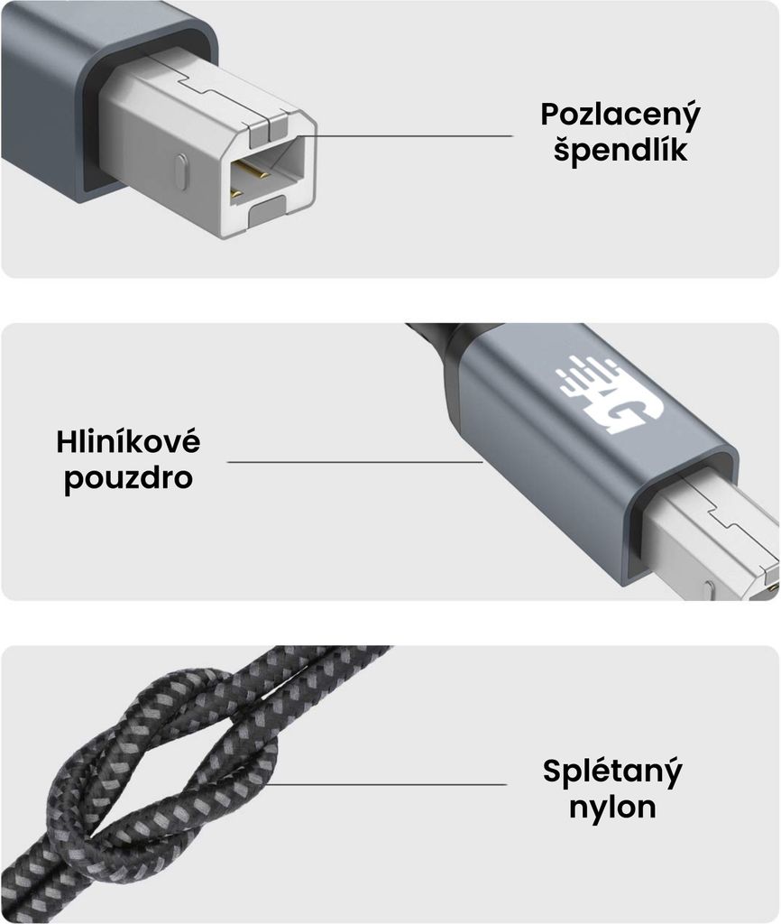 AdroitGoods Kabel Usb-A na Usb-B - Kabel k tiskárně - 2 Obrázek produktu 7