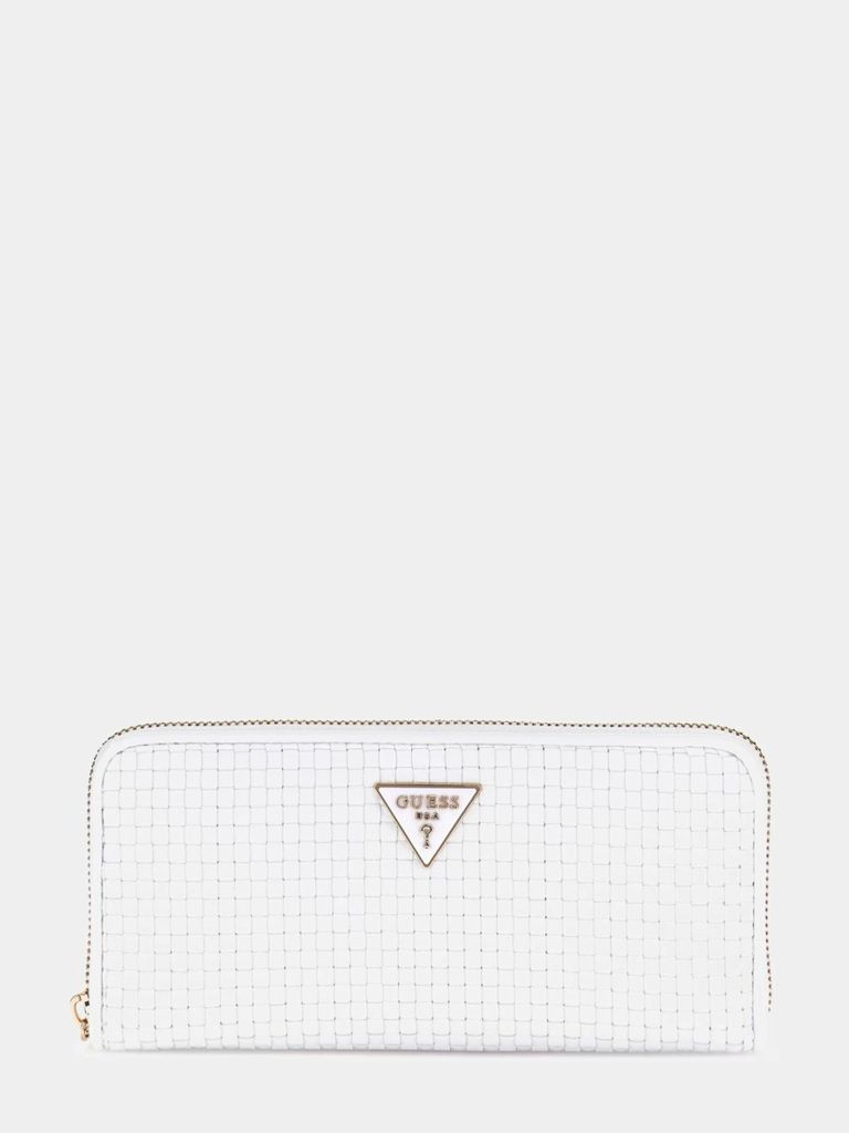 Guess Geldbörse Etel SLG Zip Around L White Damen Geldbörse Weiß SWWG9219460‐WHI