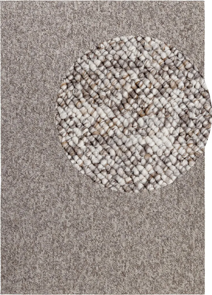 Tapis facile d'entretien Elle Decoration Rocco aspect laine Taupe Chic