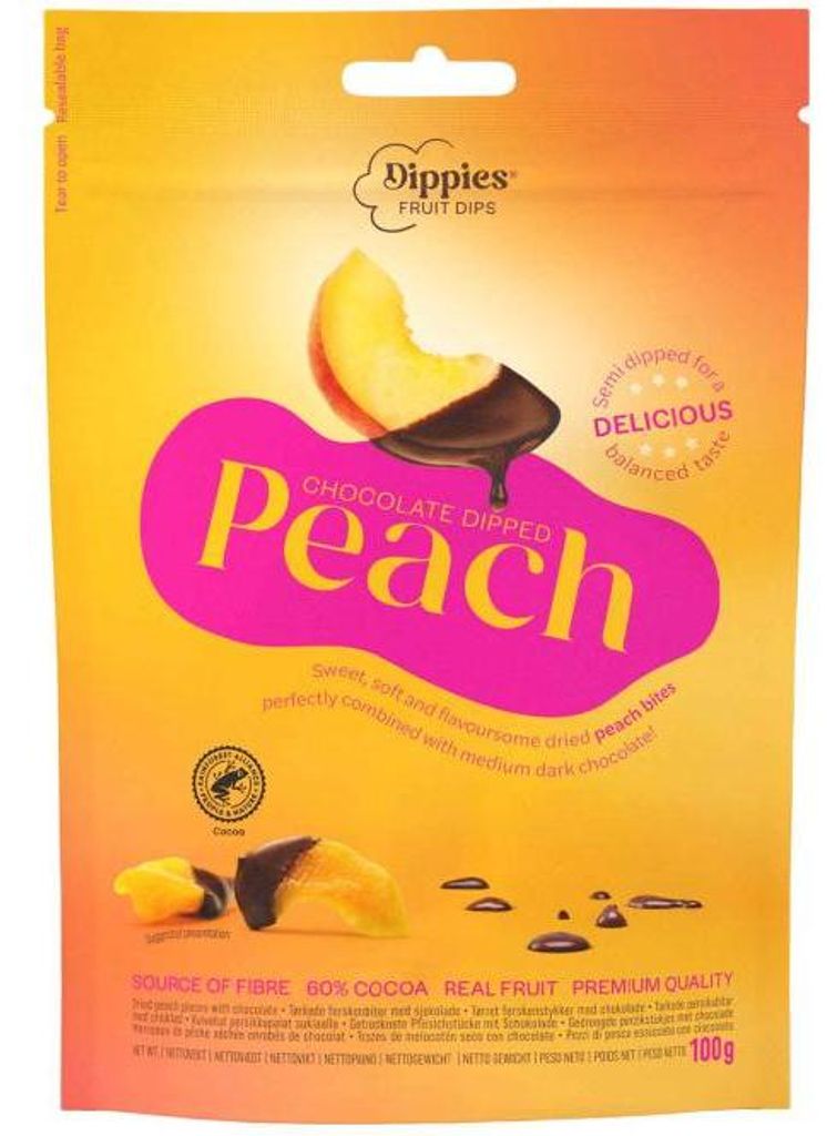 Dippies Fruit Dips Chocolate Dipped Peach 100g