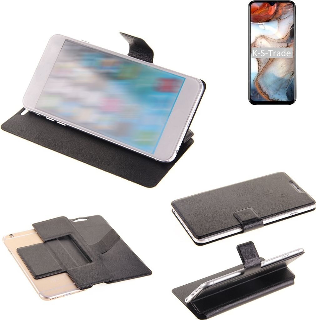 K-S-Trade Schutzhülle kompatibel mit Blackview A60 Plus Schutzhülle Flip Cover Klapphülle Wallet Case Slim Handyhülle bookstyle schwarz