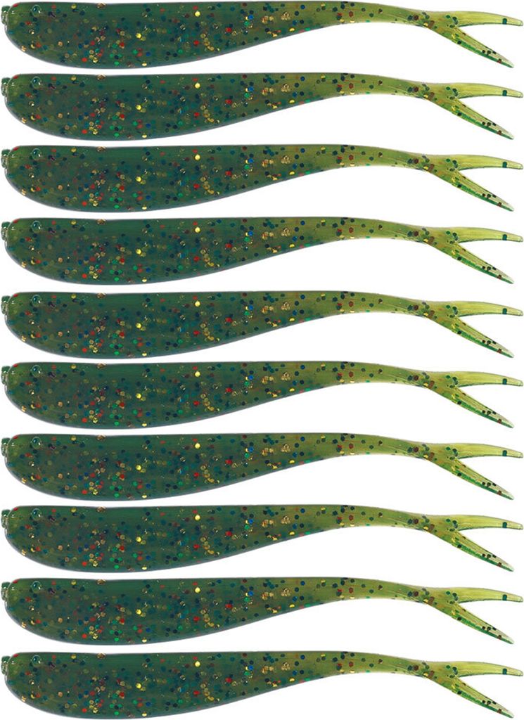 10 Stück 7,5 cm weicher Köder mit doppelt gespaltenen Schwänzen, realistisch, flexibel, lang, bunt, für Süßwasser und Meerwasser, universelle...