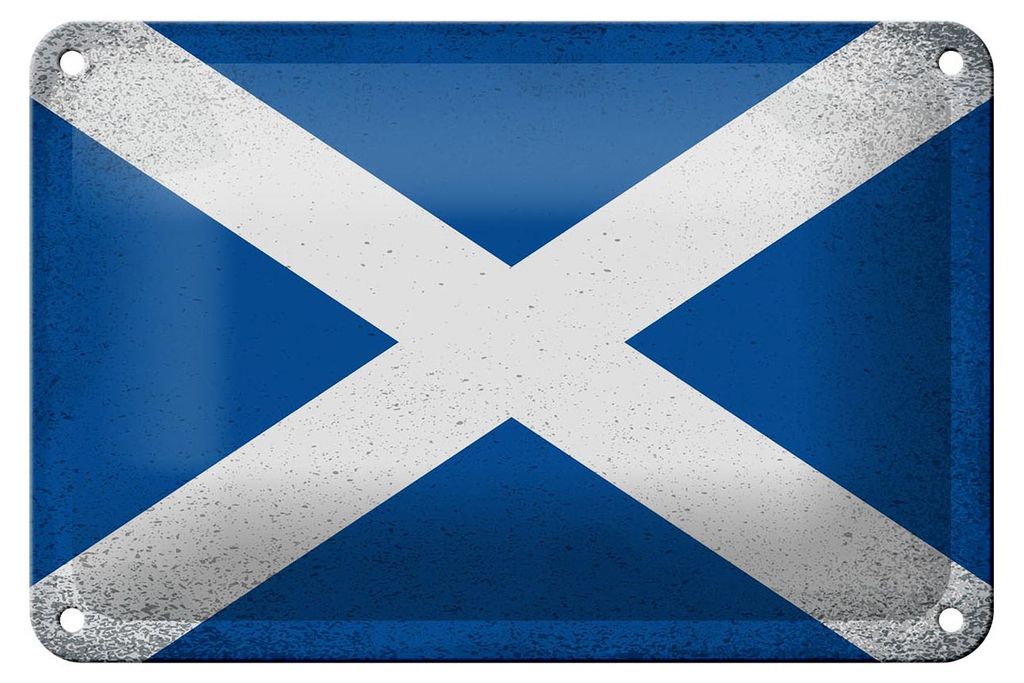 Blechschild Flagge Schottland 18x12cm Flag Scotland Vintage Produktbild 