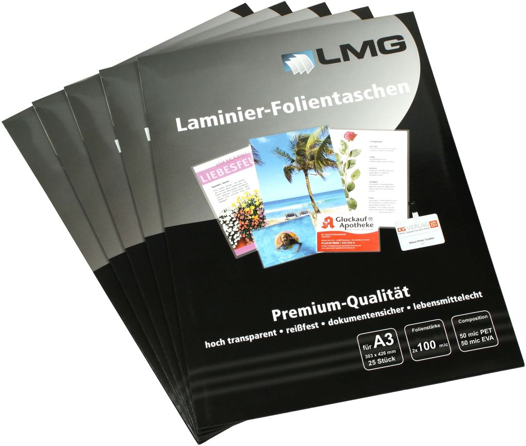 LMG Laminierfolien glänzend für A3 100 micron, 25 St.