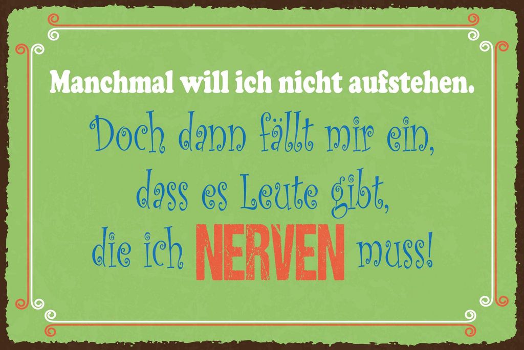 vianmo Holzschild 12x18 cm Manchmal will ich nicht aufstehen