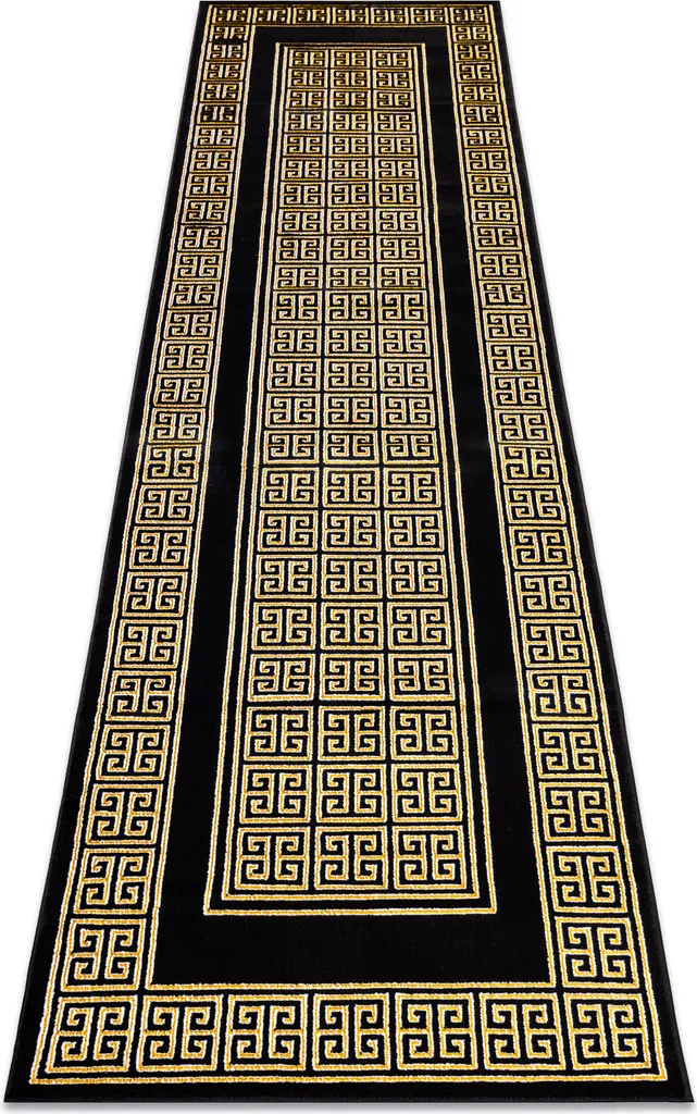 Chemin de passage moderne GLOSS 6776 motif cadre grec noir 60x250 cm