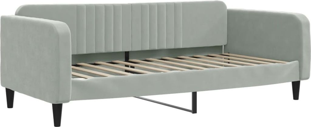 vidaXL Tagesbett Hellgrau 90x200 cm Samt