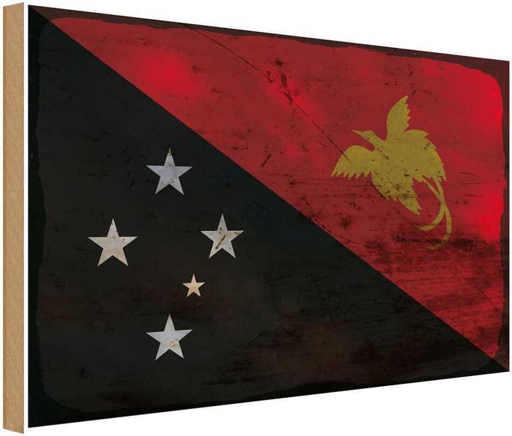 vianmo Holzschild 30x40 cm Papua?Neuguinea New Guinea Flagge Fahne Wappen