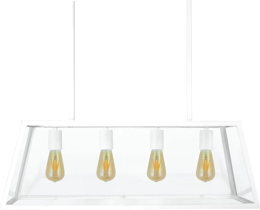 Suspension blanche en aluminium 4xE27 FINLAND par Polux - L.131cm