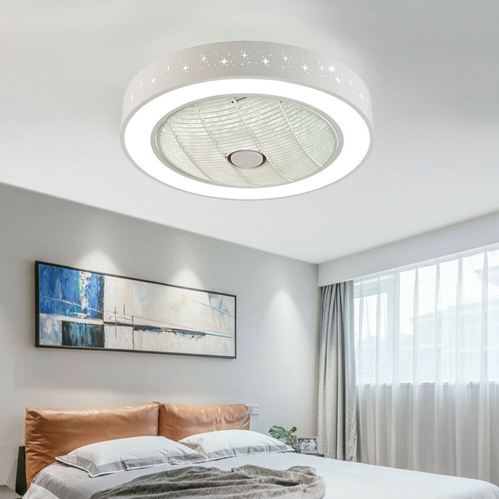 LED Dimmbar Deckenventilator mit Beleuchtung Fernbedienung Wohnzimmerlampe DHL