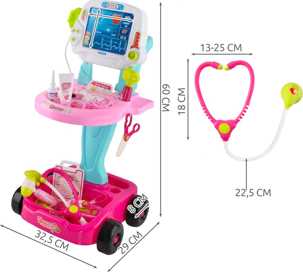 Kruzzel Malý doktor set - růžový kočárek Obrázek produktu 12