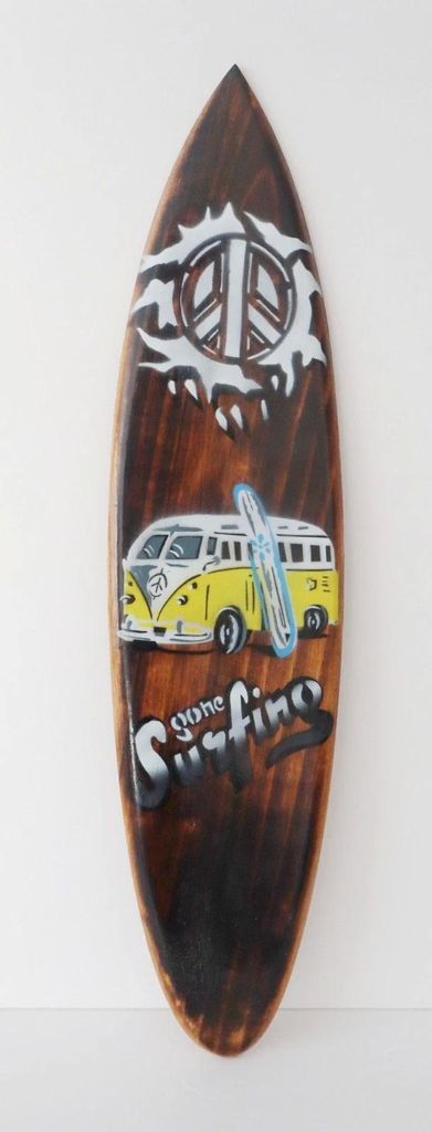 Deko Holz Surfboard Surfbrett Wanddeko Wand Schild Surf Brett Board Bus Bully