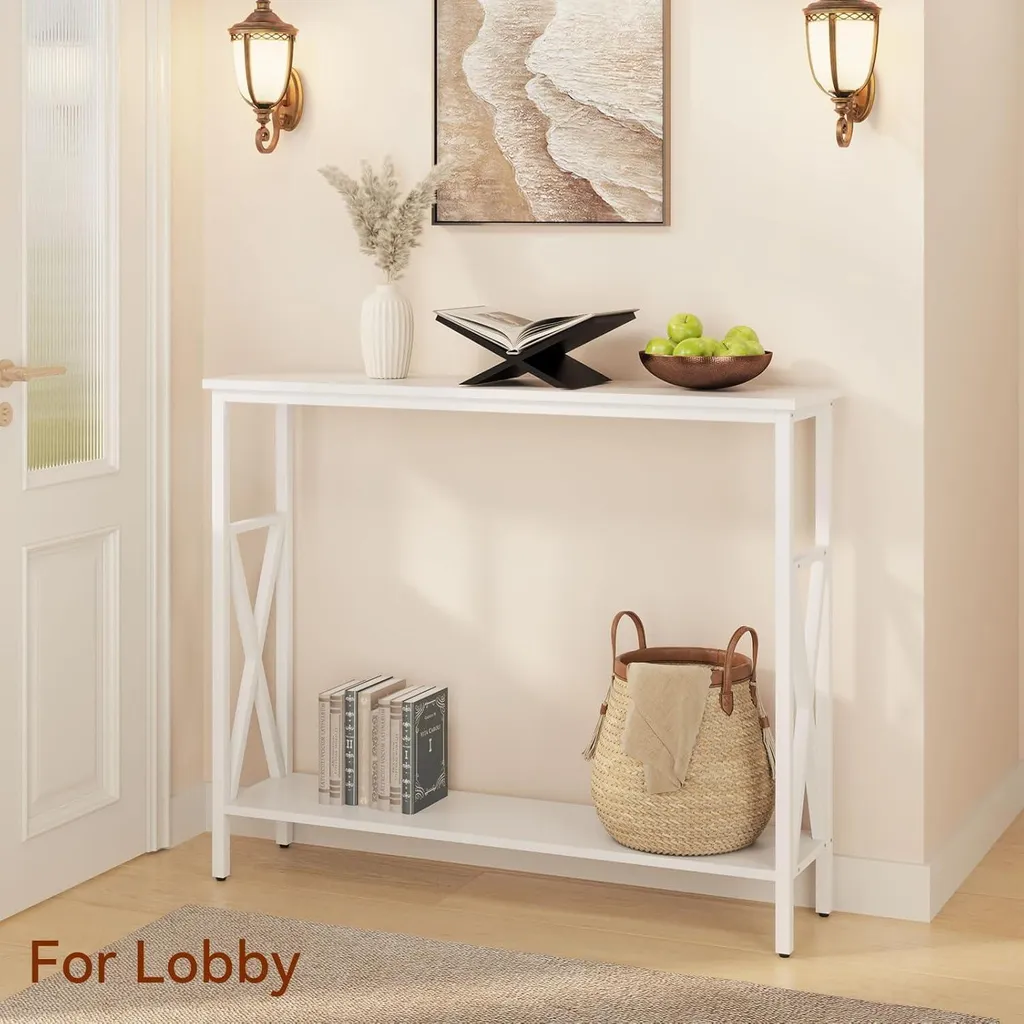 Table console d'appoint avec 2 étagères réglable en hauteur modèle C20