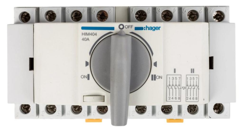 Interruptor automático Hager, 4 polos, 40A, modelo HIM404, Imagen del producto 