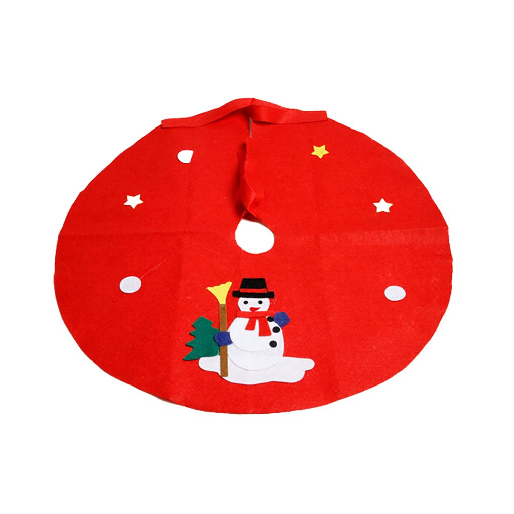 Weihnachtsbaumbodenmatte Santa Snowman Bod Cover Apron Party Weihnachtsdekoration-Schneemann ,Größen:M