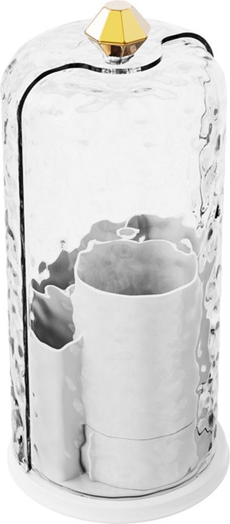 Aufbewahrungsbox für Make-up-Pinsel mit transparentem Deckel, großes Fassungsvermögen, 360-Grad-Drehhalter für Make-up-Pinsel, Acryl-Organizer