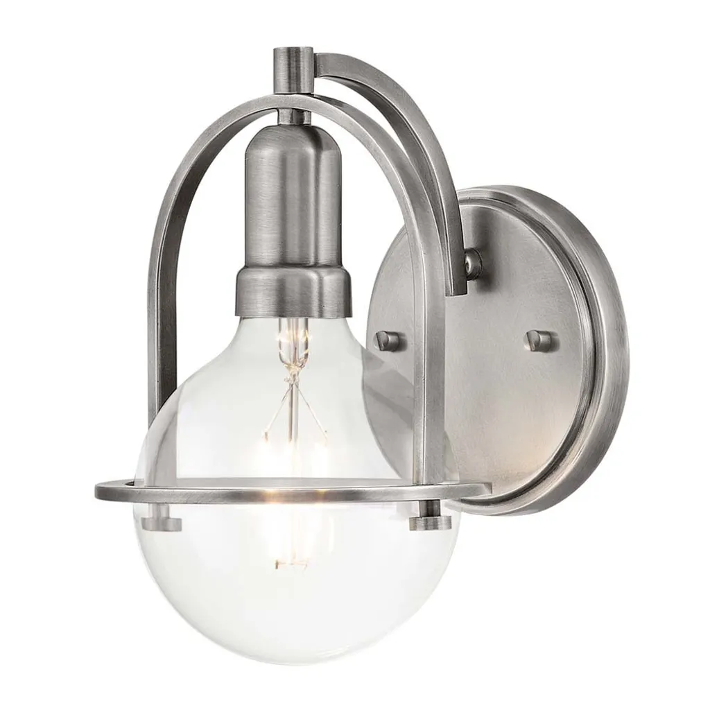 Applique en acier finition nickel H 23,3 cm - Qualité robuste durable