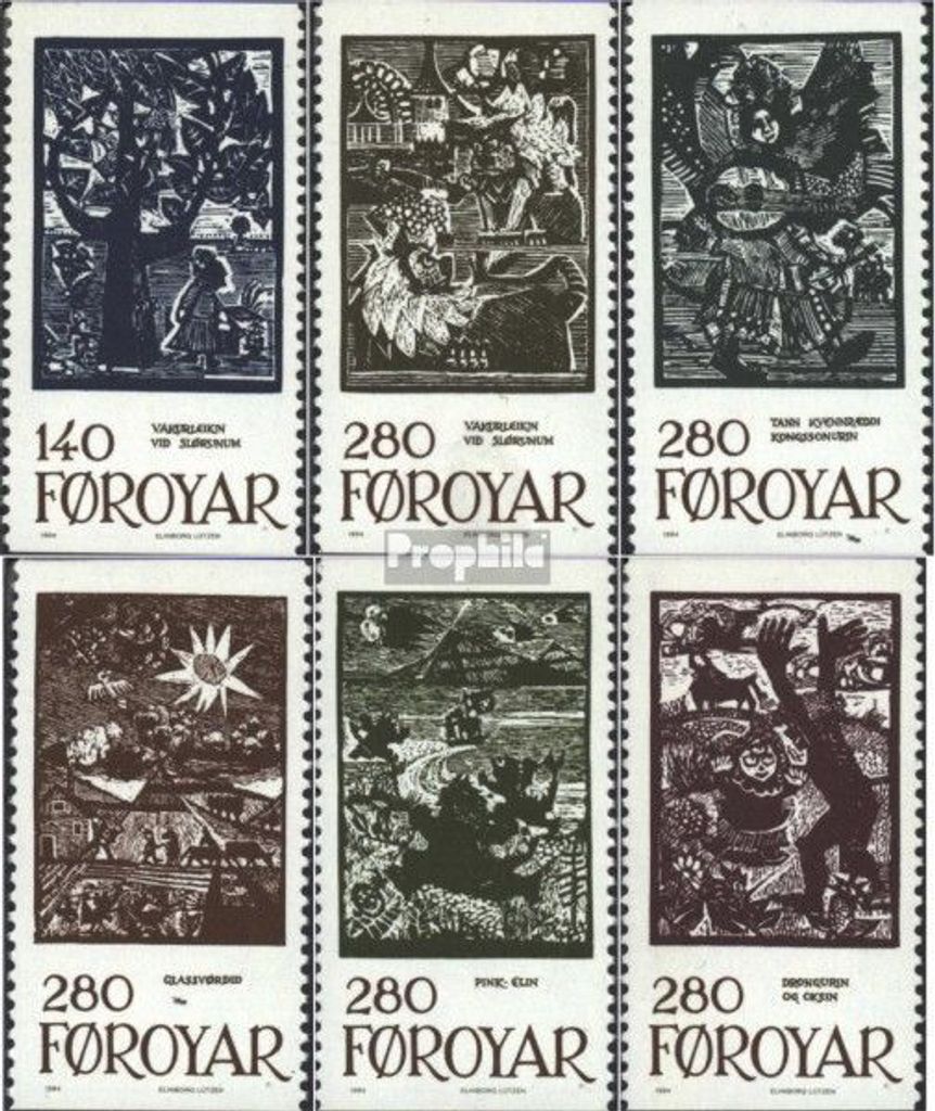 Briefmarken Dänemark - Färöer 1984 Mi 106-111 (kompl.Ausg.) gestempelt Märchen