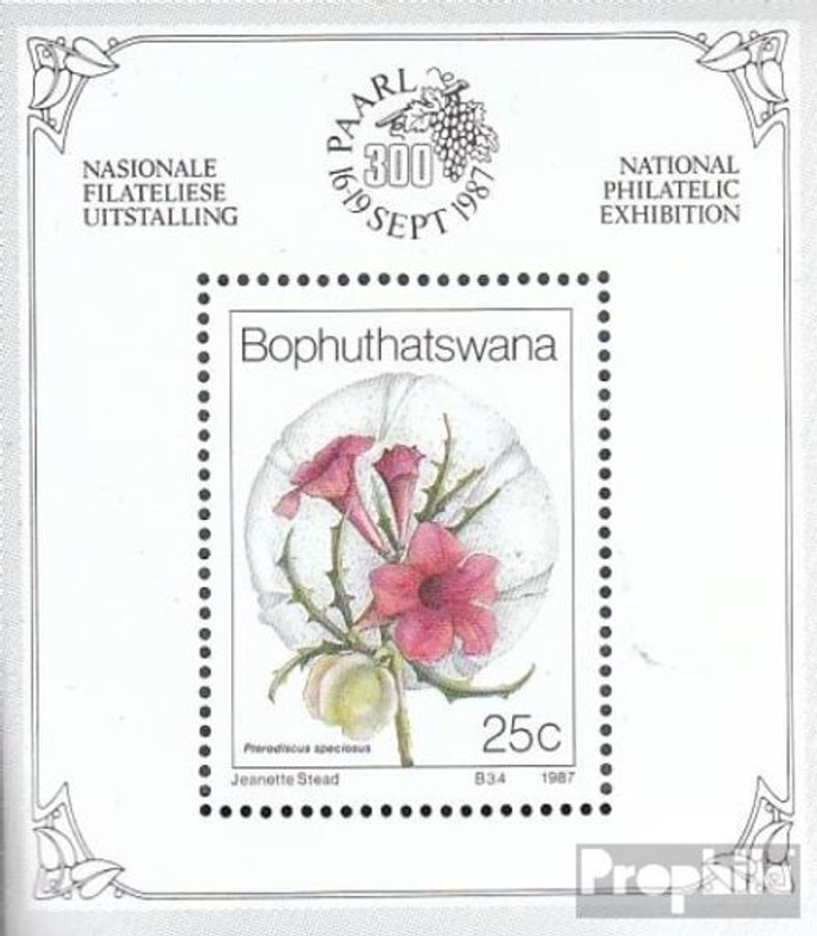 Briefmarken Bophuthatswana 1987 Mi Block2 (kompl.Ausg.) postfrisch Wildblumen