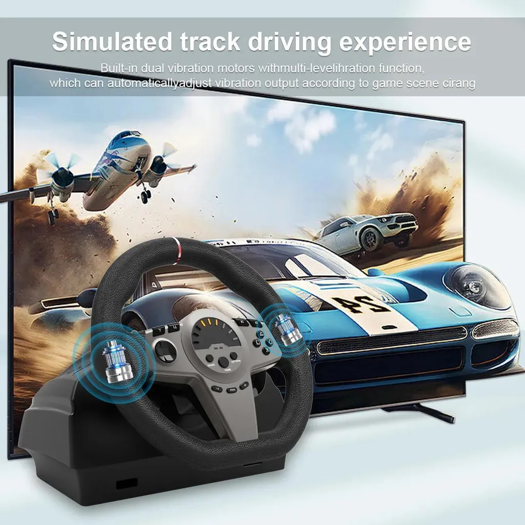 Volant de course Xbox et PC rose pour simulation automobile immersive - 3