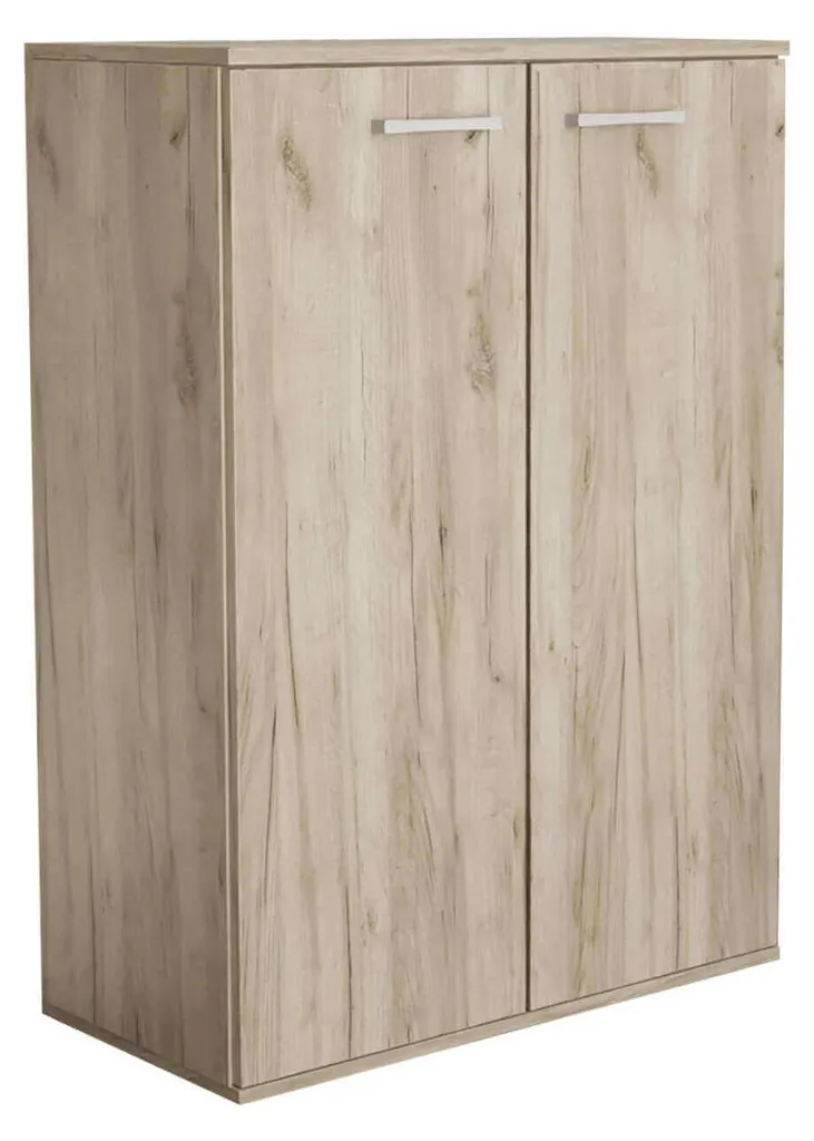 Armoire basse de bureau Classic Gray blanche 2 portes pour rangement pro