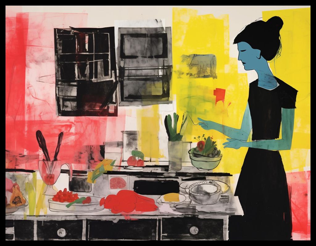 Poster 65x50cm Kulinarische Überlegungen beim Kochen