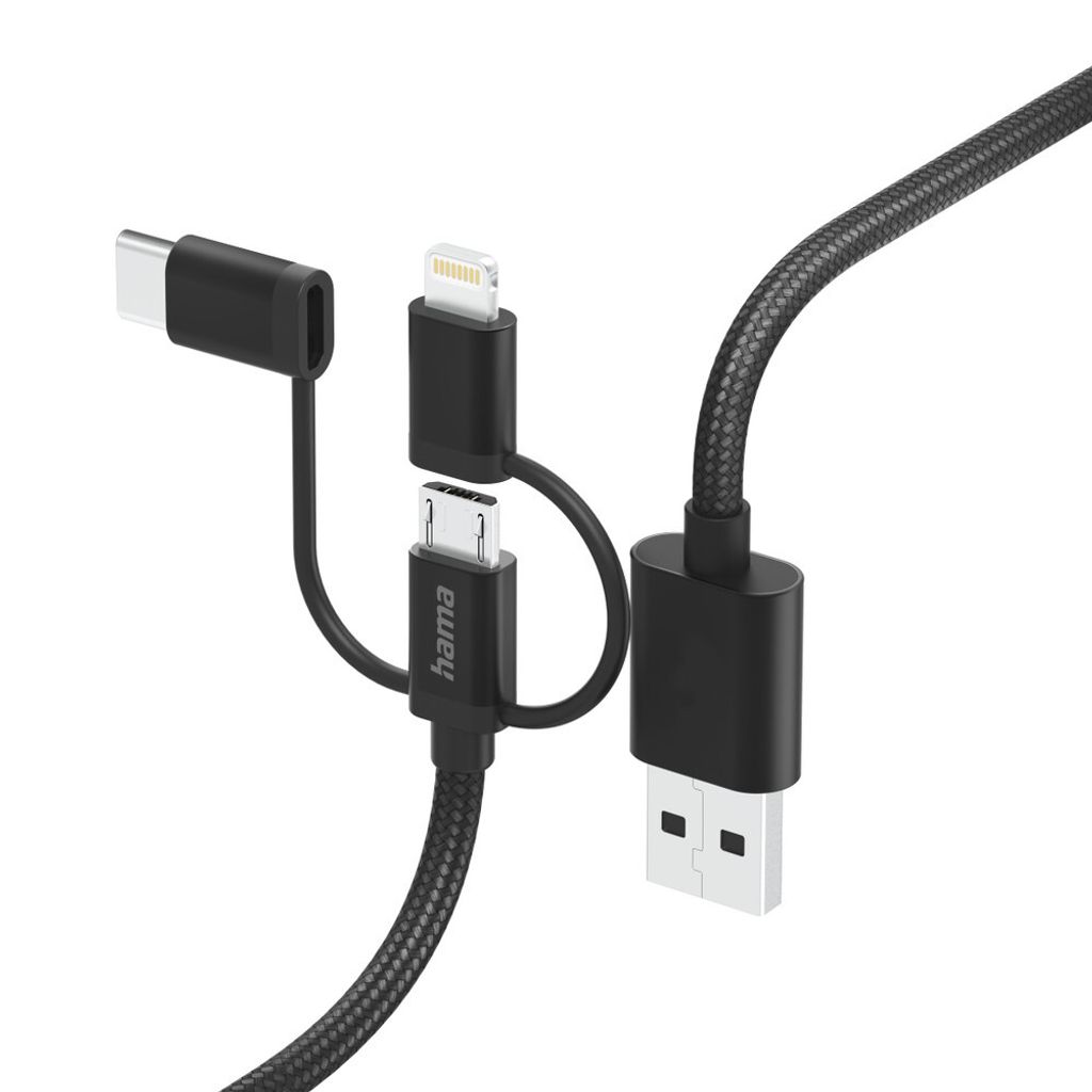 3in1 Multi-Ladekabel, USB-A - Micro-USB