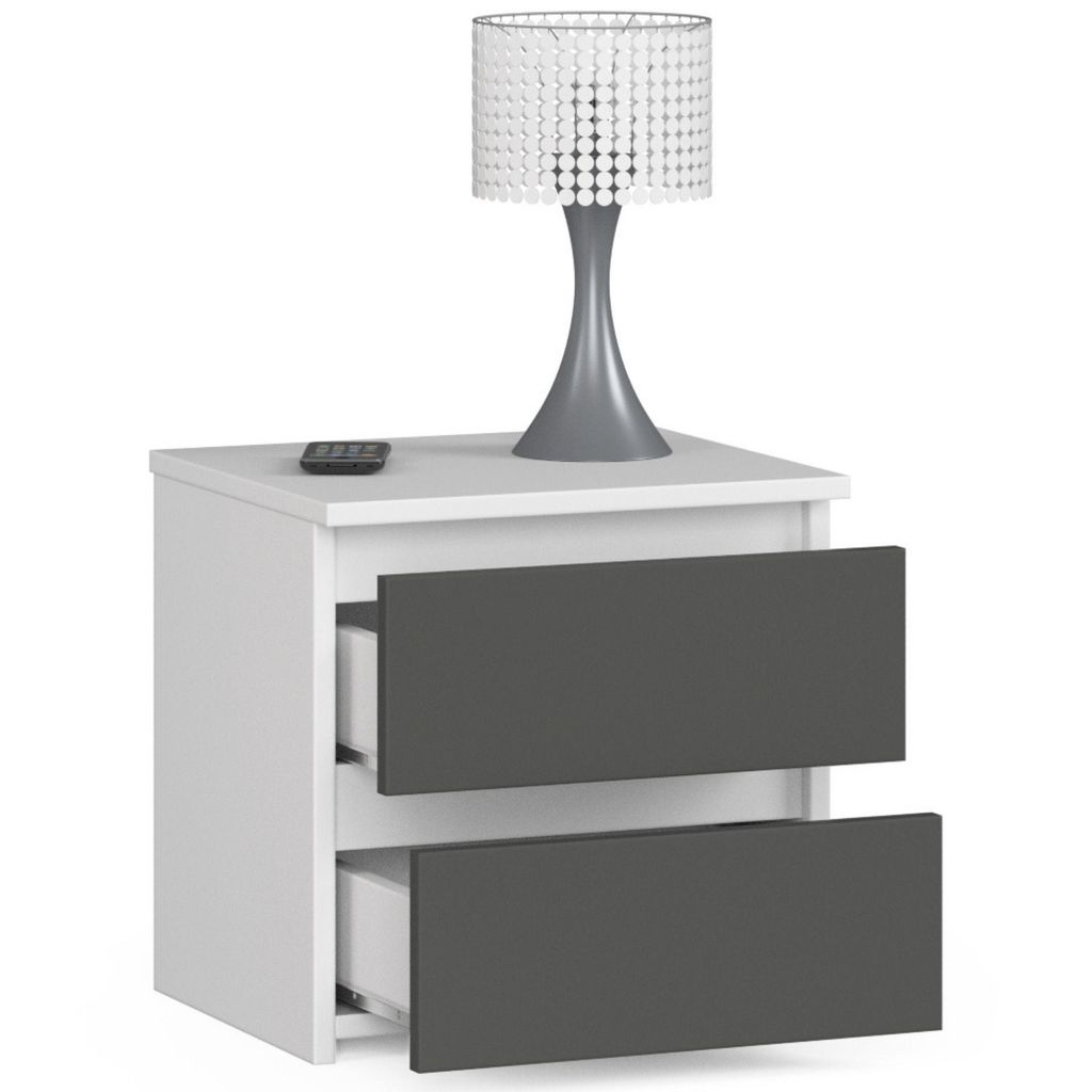 Nachttisch | Nachtschrank | 40 cm breit, zwei Schubladen