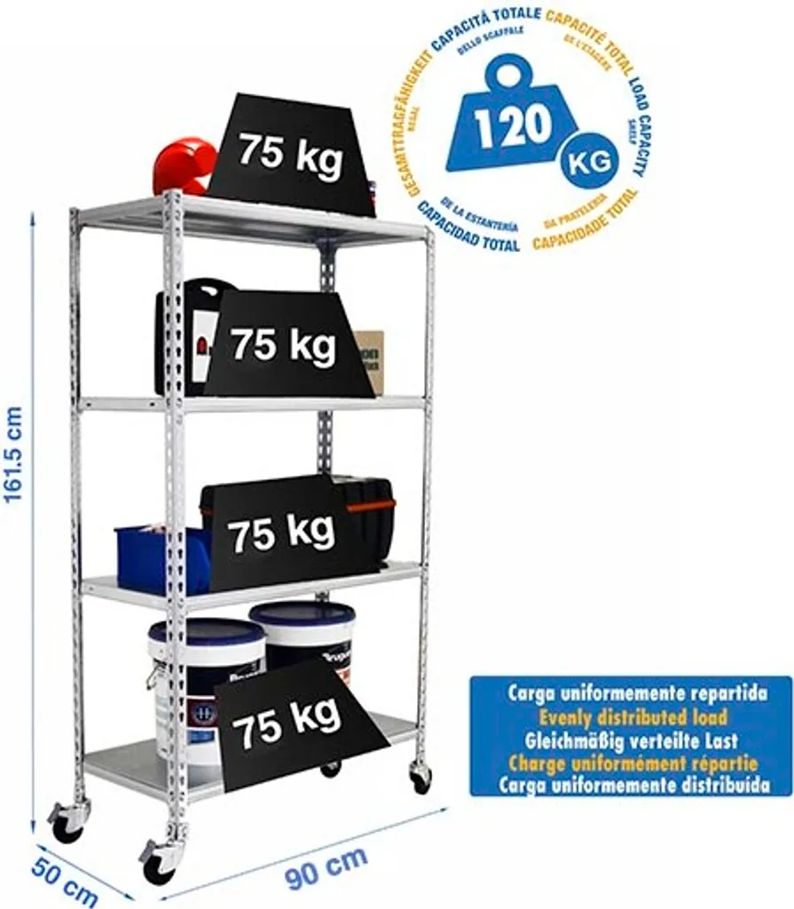 SIMONCLICK MOBILE 4/500 1500 Étagère métallique GALVA Simonrack