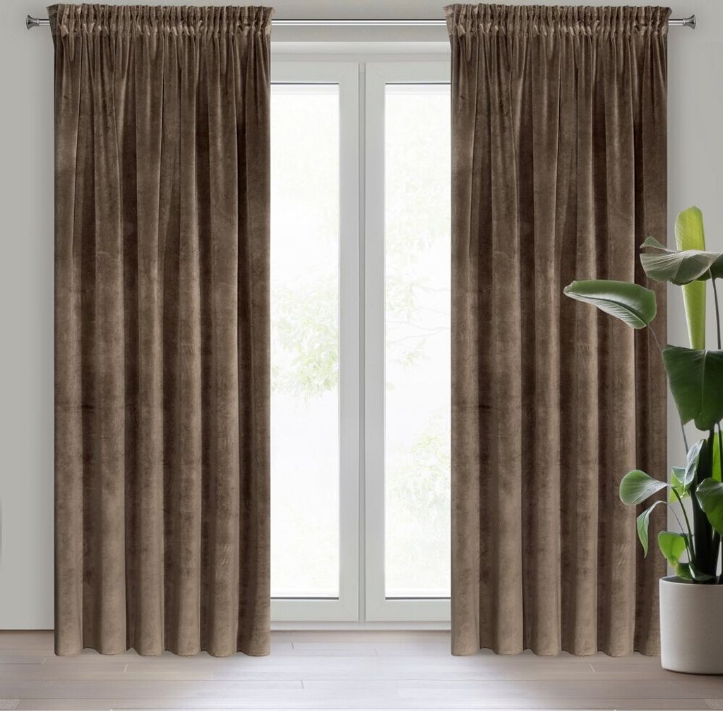 Vorhang RIA braun 140x270 cm  Kräuselband Produktbild 
