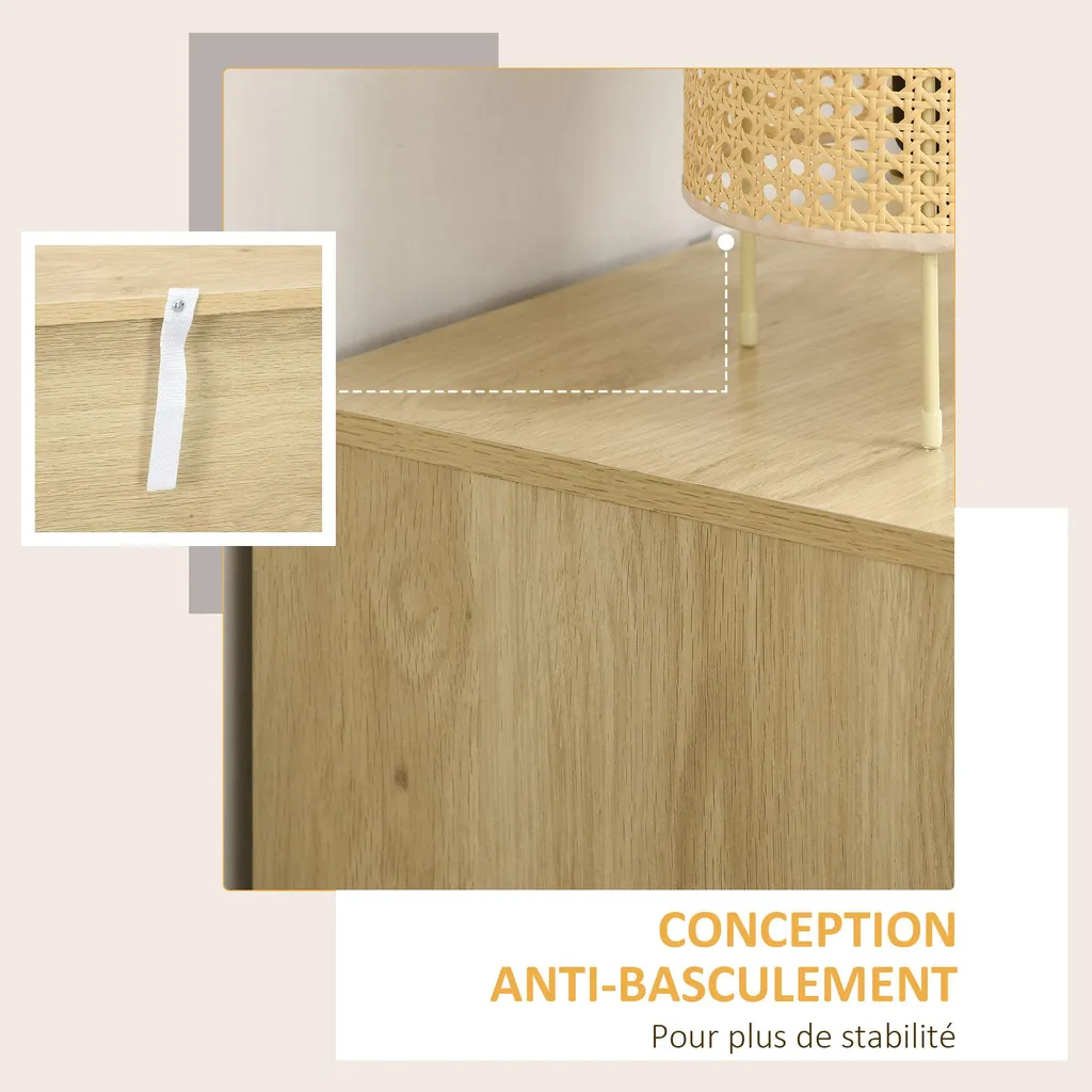 Commode compacte 3 tiroirs rotin : gagnez de la place avec style - 6