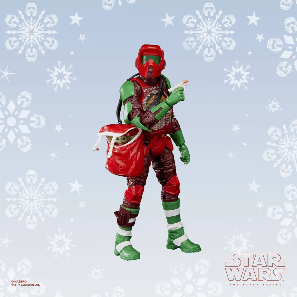 Figurine Scout Trooper de Noël Star Wars articulée avec accessoires