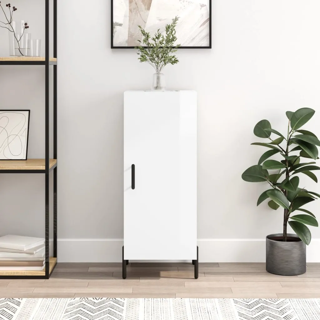 Mobile Credenza Bianca Lucida 34,5 cm vidaXL - Design Slim per Interni - 11