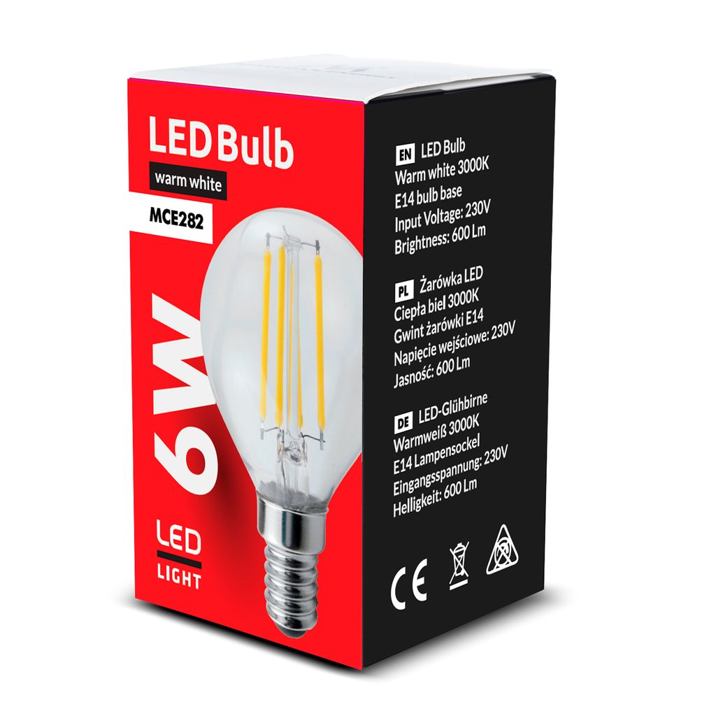 3x LED Retro Filament Leuchtmittel E27 Kopf Spiegel Lampen 4W Leuchten EEK A++ 