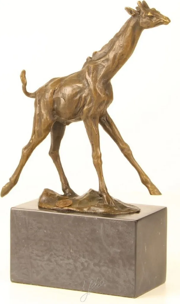 Casa Padrino Girafe en Bronze de Luxe 18 x 7,4 x 25,9 cm Statue Déco