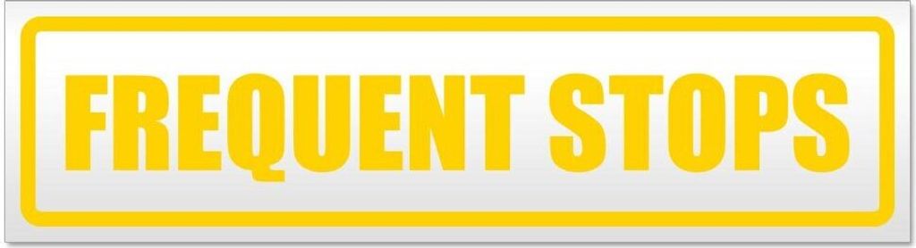 Kiwistar Frequent Stops Magnetschild Schild magnetisch - 20cm Gelb - Magnetfolie für Auto PKW Kfz