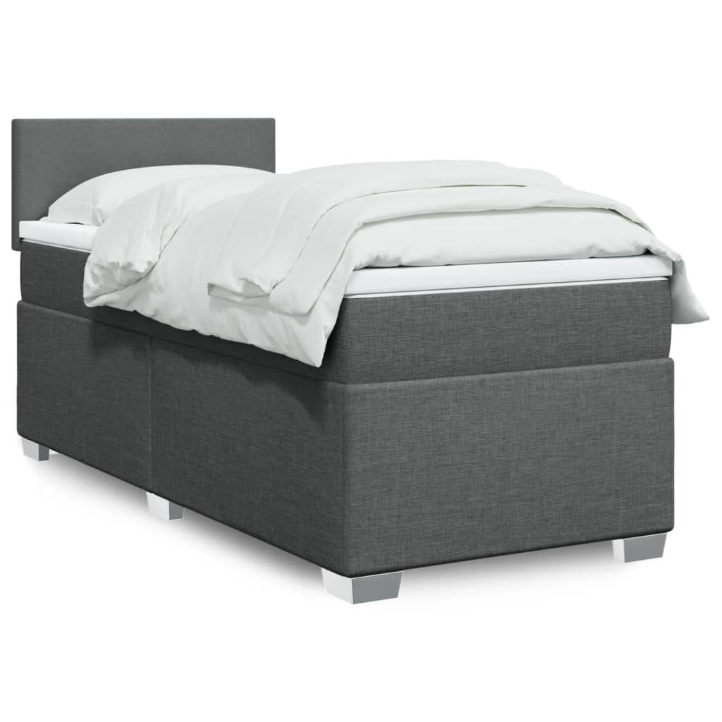 Maison Exclusive - Boxspringbett mit Matratze Dunkelgrau 80x200 cm Stoff