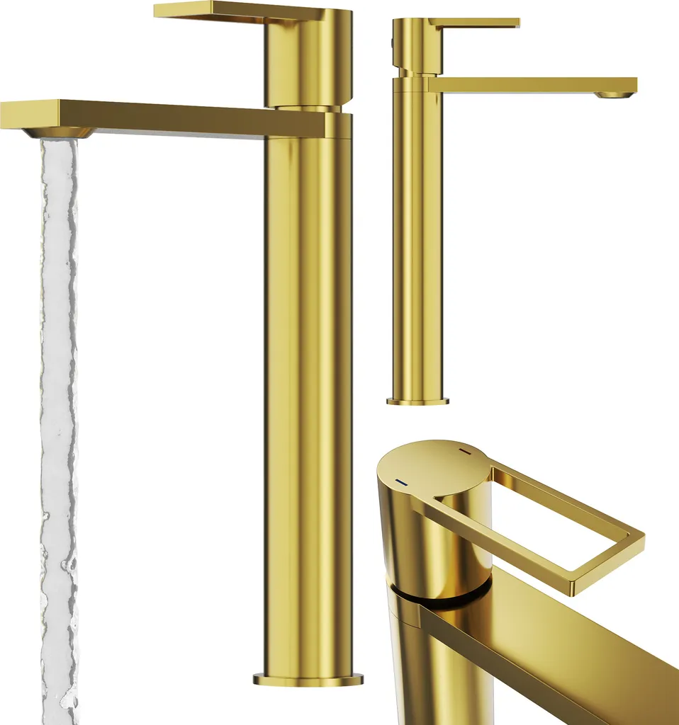 Rubinetto miscelatore per lavabo oro alto bagno ottone rubinetto da appoggio Arma