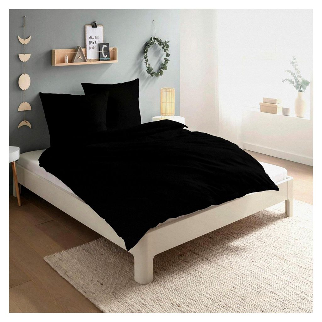 Biber Bettwäsche 155 x 220 cm aus Baumwolle - 2tlg Set für den Winter - Deckenbezug mit Reißverschluss und Kissenbezug - Flauschige Flanellbettw...