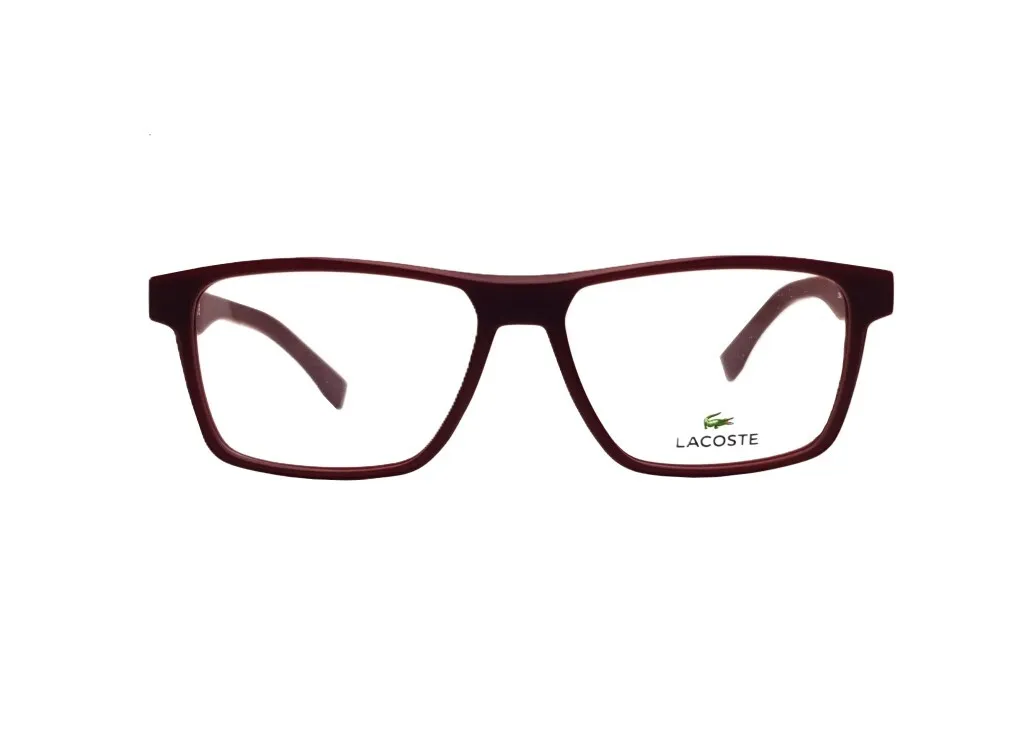 LACOSTE L2843 (604) Monture optique bordeaux élégante pour homme et femme