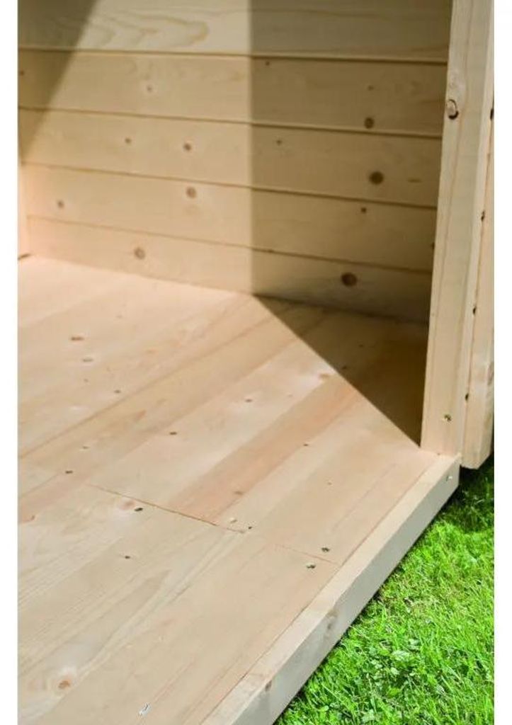 WOODTEX Natur Fichte 1 + 2 Gartenhausboden, Fußboden für Gartenhäuser, Karvo Bodenbausatz, Terrassendielen aus Holz, Montagefreundlich, Witterun...