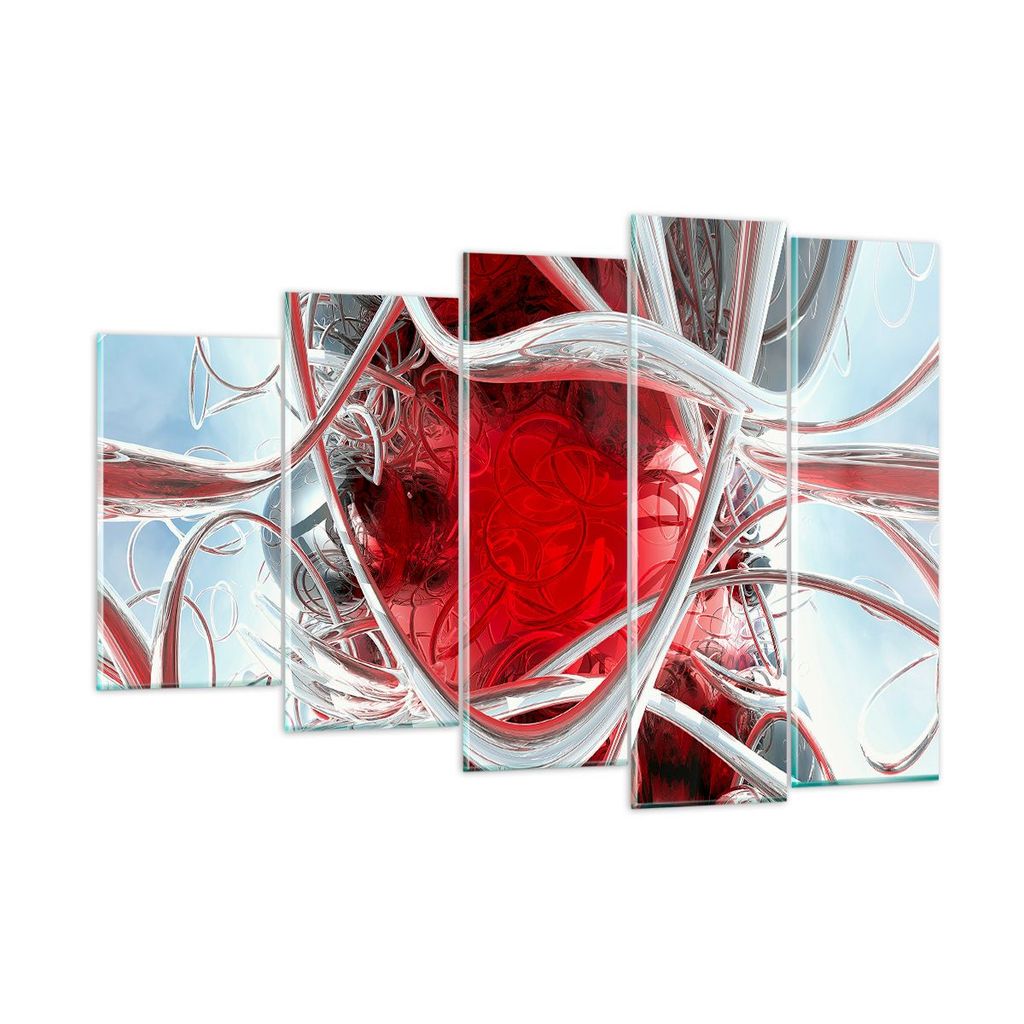 Bilder auf glas - Abstrakt zusammensetzung 3d grafiken - 150x100cm - Glasbilder - Wandbilder - Kunstdruck - Wanddekoration aus Glas - Glas Bilder -...