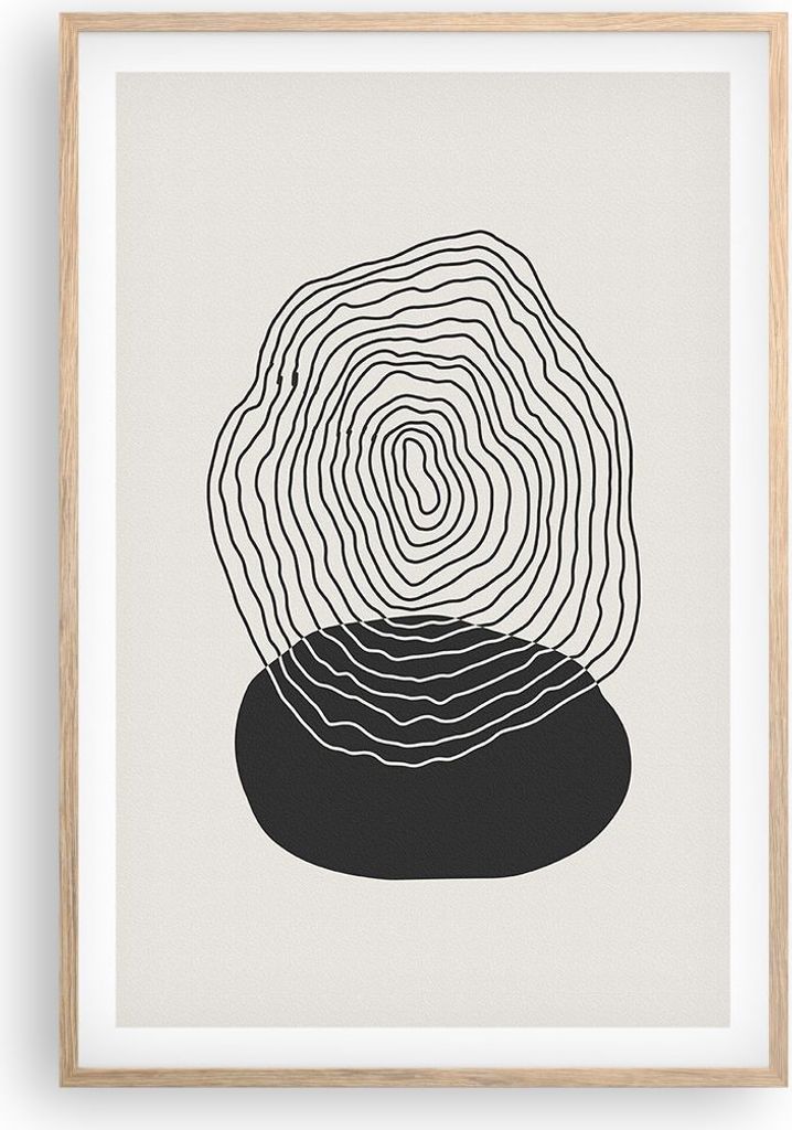 Gerahmtes Poster - Rahmen in heller Eiche - Abstraktion Fleck Gläser - 61x91,5 cm - Wand Bild - Wanddeko - Wandbilder - Wandposter - Bilderrahmen ...
