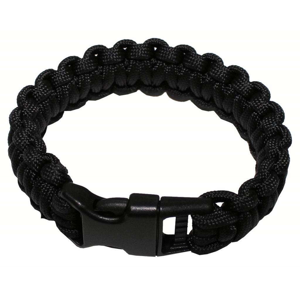 Survival Armband PARACORD 23 mm schwarz, M