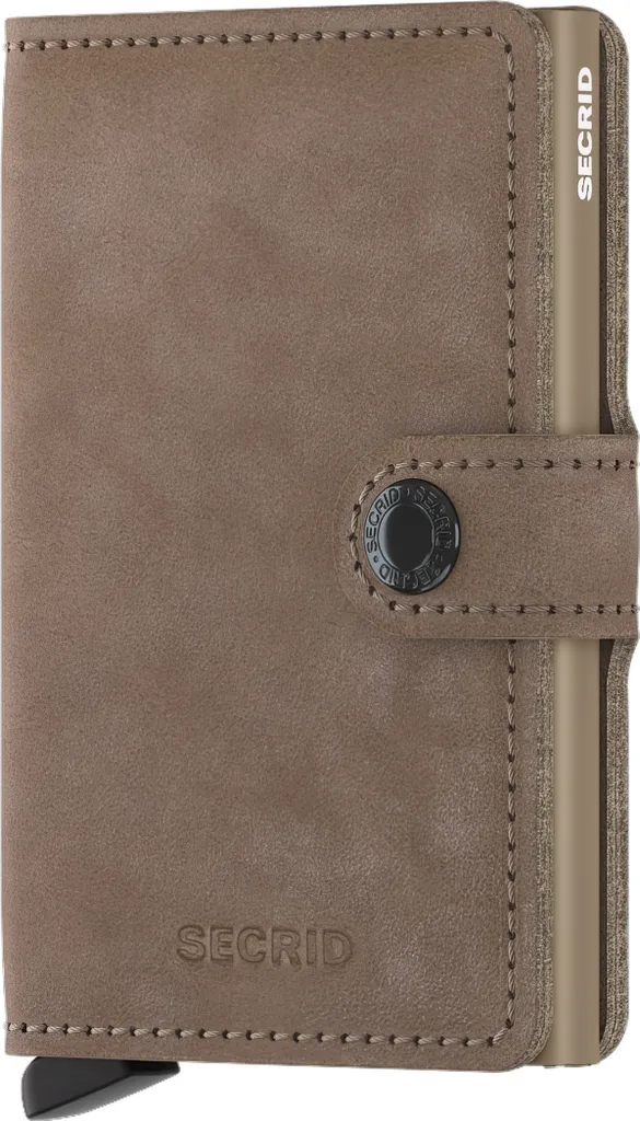 Portafoglio Piccolo Vintage Taupe | Pelle di Vitello Alta Qualità